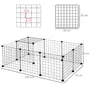 PAWHUT Cage parc enclos pour animaux domestiques L 106 x l 73 x H 36 cm bords arrondis fil métallique noir 55