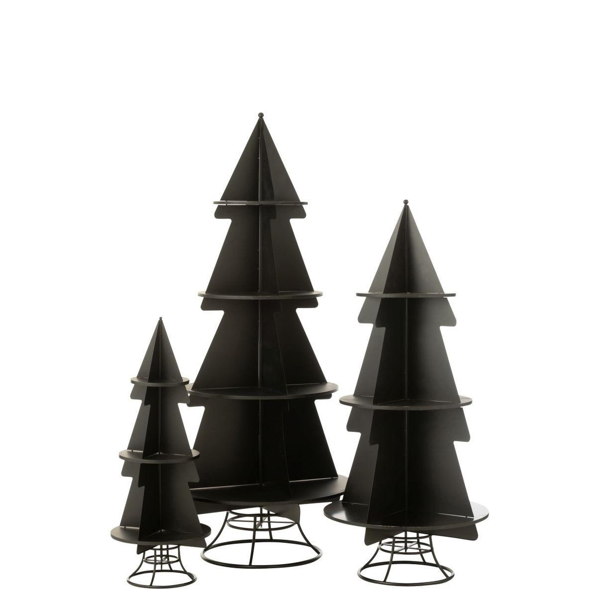 Voir la diapositive 5 : J-LINE Étagère sapin 3 niveaux  xmas  120cm noir