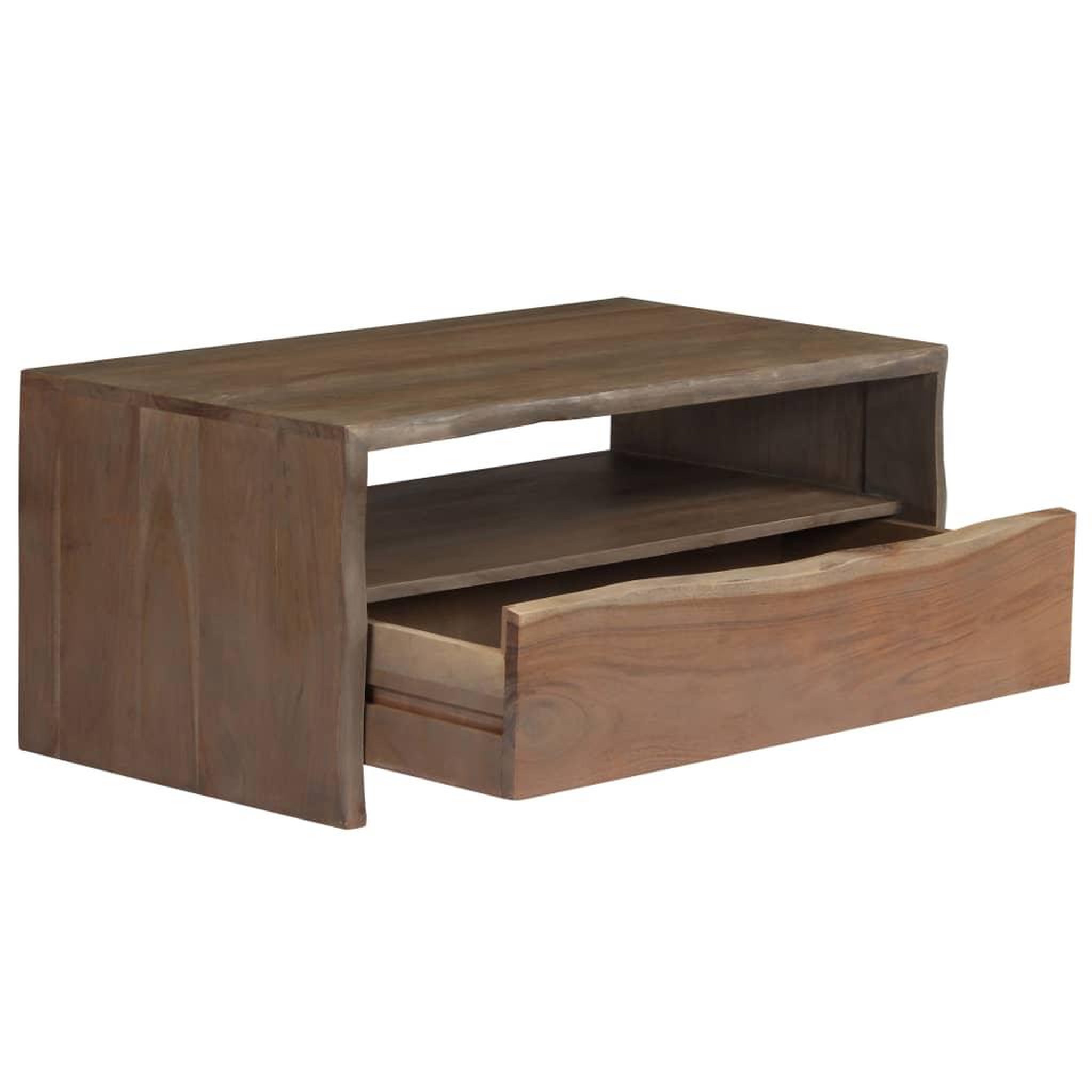 Voir la diapositive 3 : VIDAXL Table basse Acacia massif Bord assorti 90x50x40 cm Gris