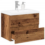 VIDAXL Armoire lavabo avec bassin integre vieux bois