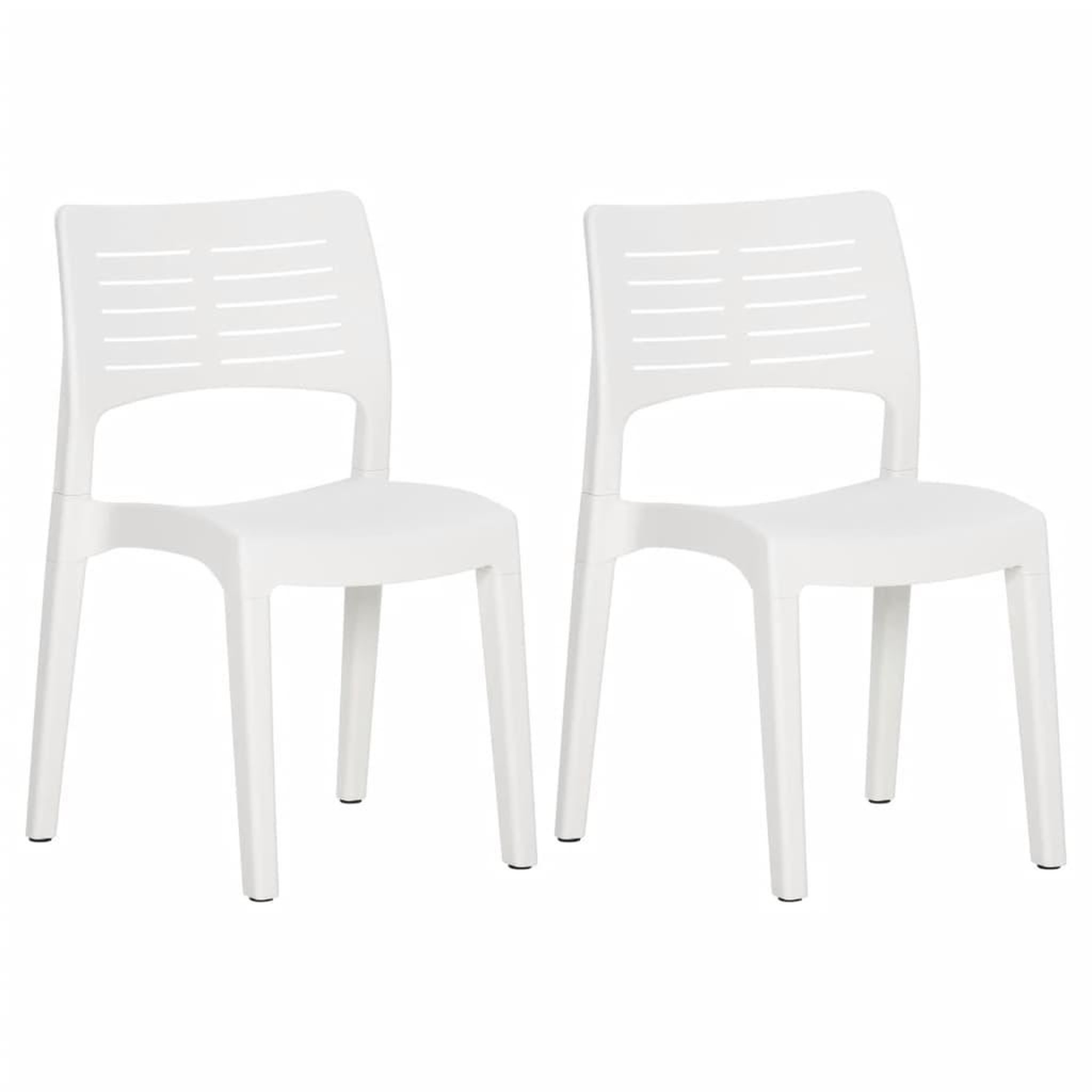 Voir la diapositive 2 : VIDAXL Chaises de jardin lot de 2 Blanc Polypropylene
