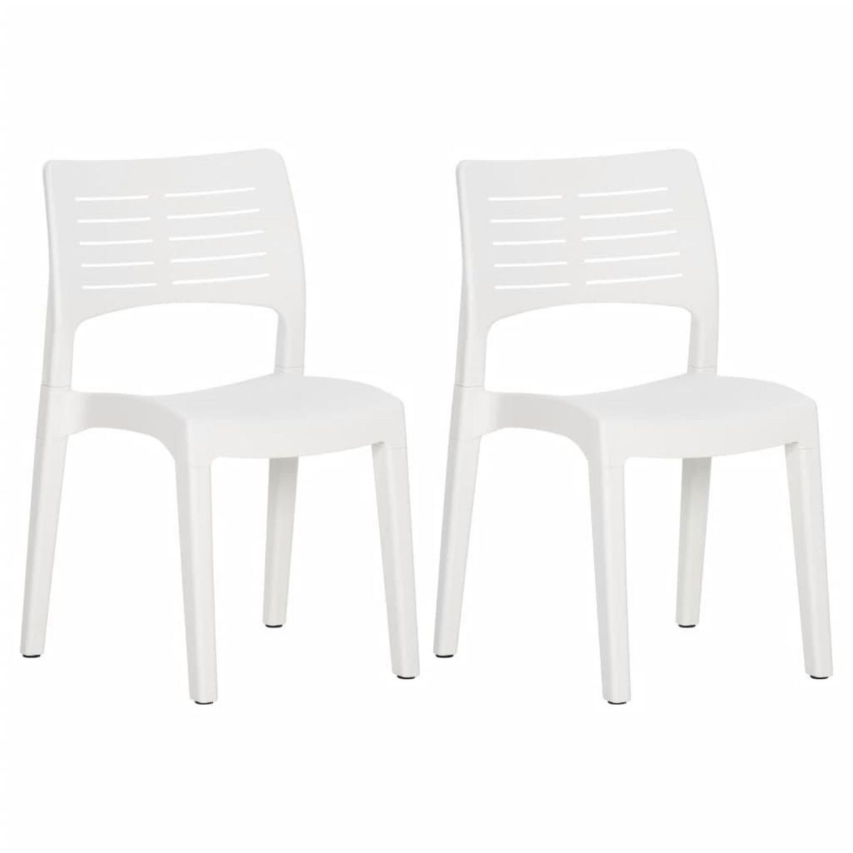 VIDAXL Chaises de jardin lot de 2 Blanc Polypropylene