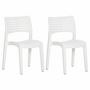 Voir la diapositive 2 : VIDAXL Chaises de jardin lot de 2 Blanc Polypropylene
