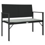 Voir la diapositive 2 : VIDAXL Banc de jardin a 2 places avec coussin noir resine tressee