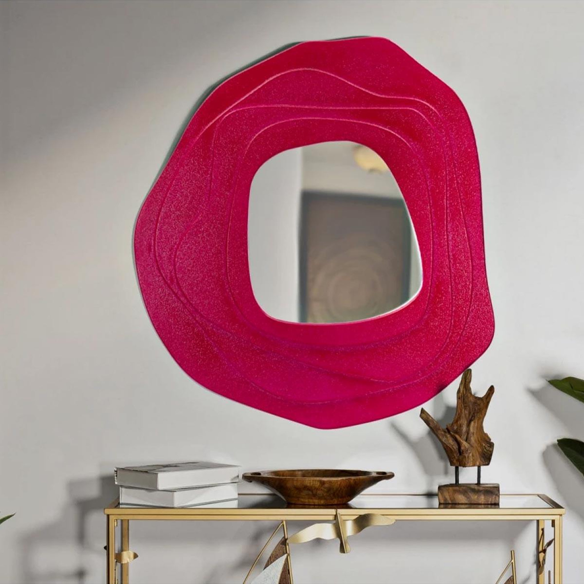 Voir la diapositive 6 : Paris Prix Miroir mural design  dalia  97cm fuchsia