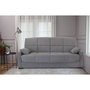 Voir la diapositive 2 : MARKET24 Canapé clic clac 3 places - Gris clair - Matelas 14 cm - 130 x 190 cm - MEGAN