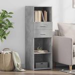 VIDAXL Buffet haut gris beton 40x42,5x124 cm bois d'ingenierie