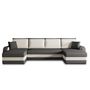 Voir la diapositive 4 : BEST MOBILIER Valos - canapé panoramique en u - 7 places - convertible avec coffre - en velours