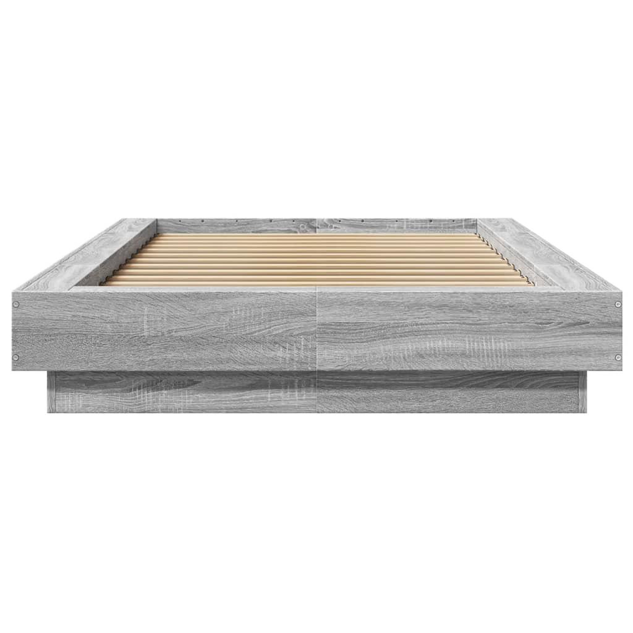 Voir la diapositive 5 : VIDAXL Cadre de lit et lumieres LED sans matelas sonoma gris 90x200 cm