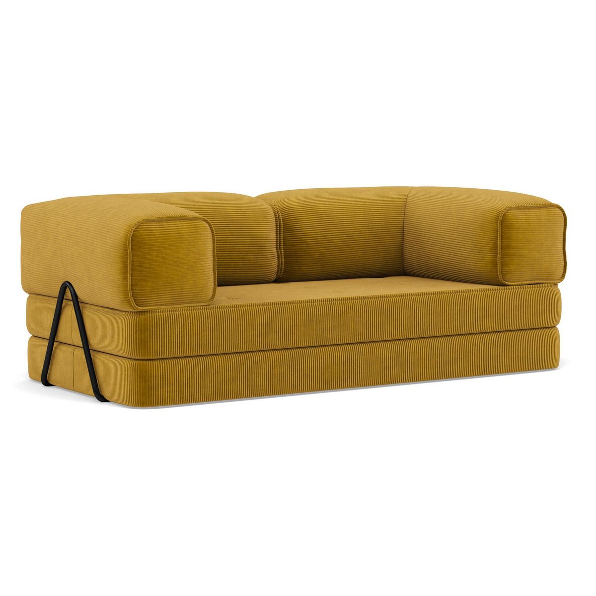 LISA DESIGN Poppy - canapé 3 places convertible en velours côtelé