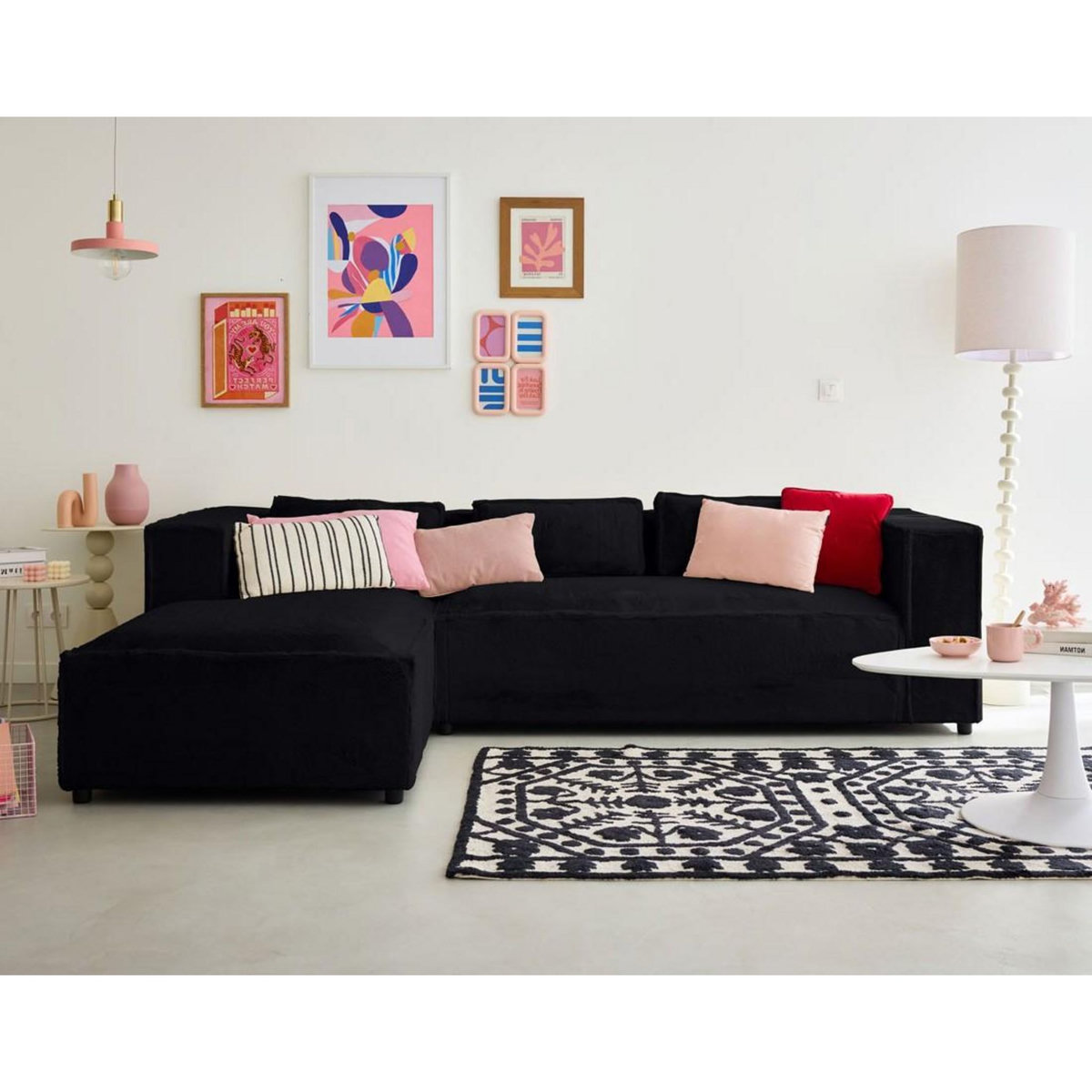 LISA DESIGN Stella - canapé d'angle gauche - 4 places - en fausse fourrure