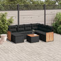 Voir la diapositive 1 : VIDAXL Salon de jardin 8 pcs avec coussins noir resine tressee