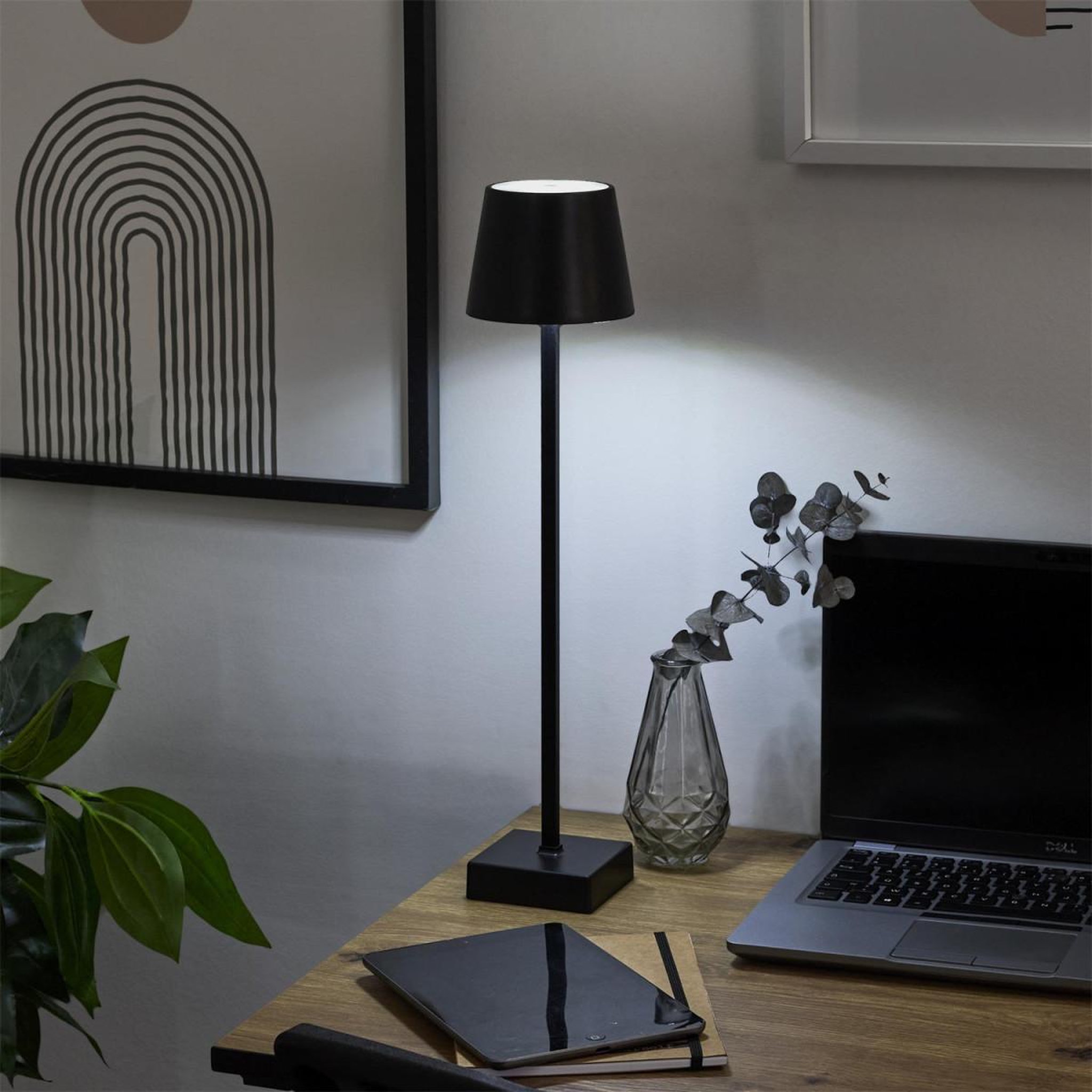 Voir la diapositive 6 : The Home Deco Factory Lampe à poser tactile  rechargeable  45cm noir