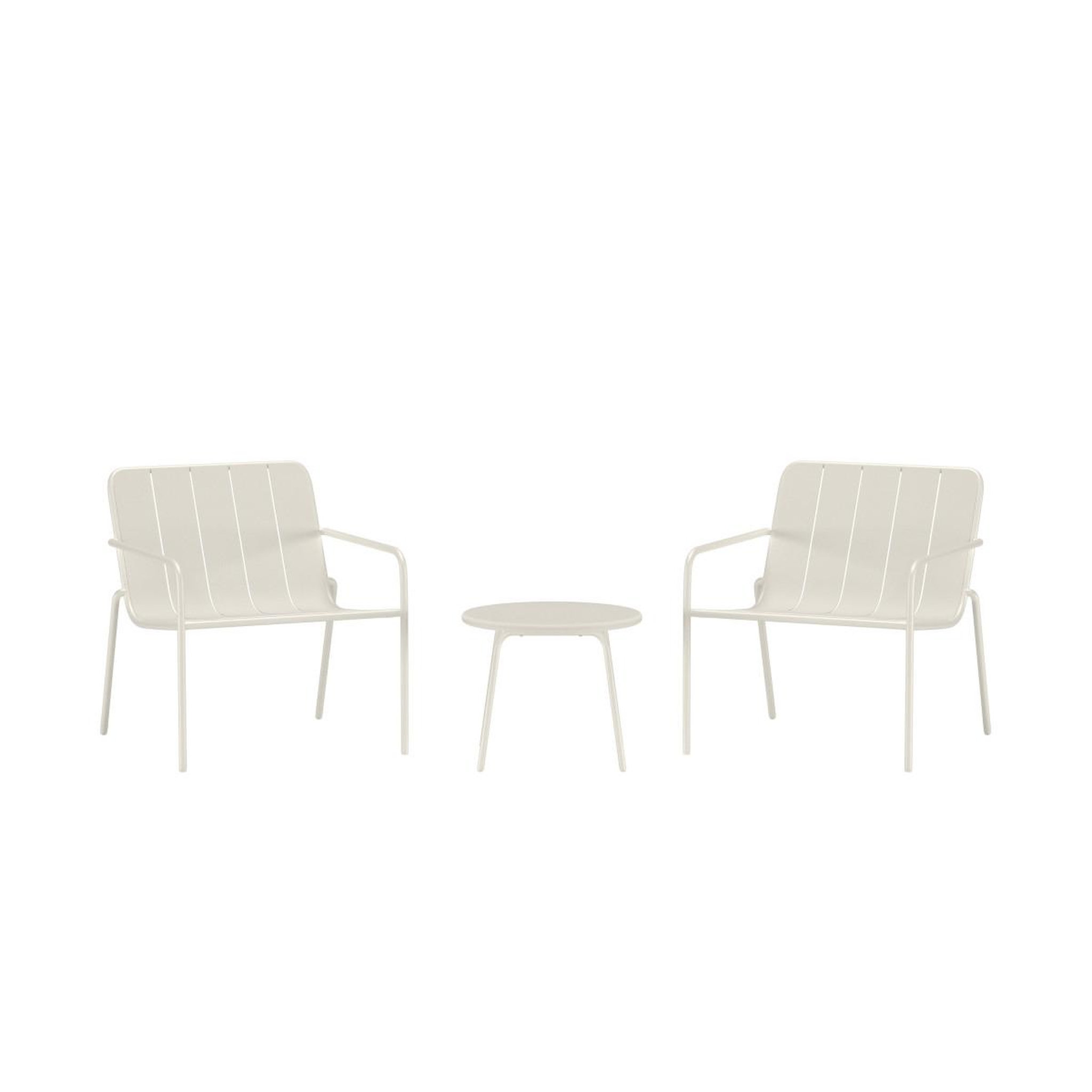 Voir la diapositive 2 : Paris Prix Salon de jardin 3 pièces  minos  74cm beige