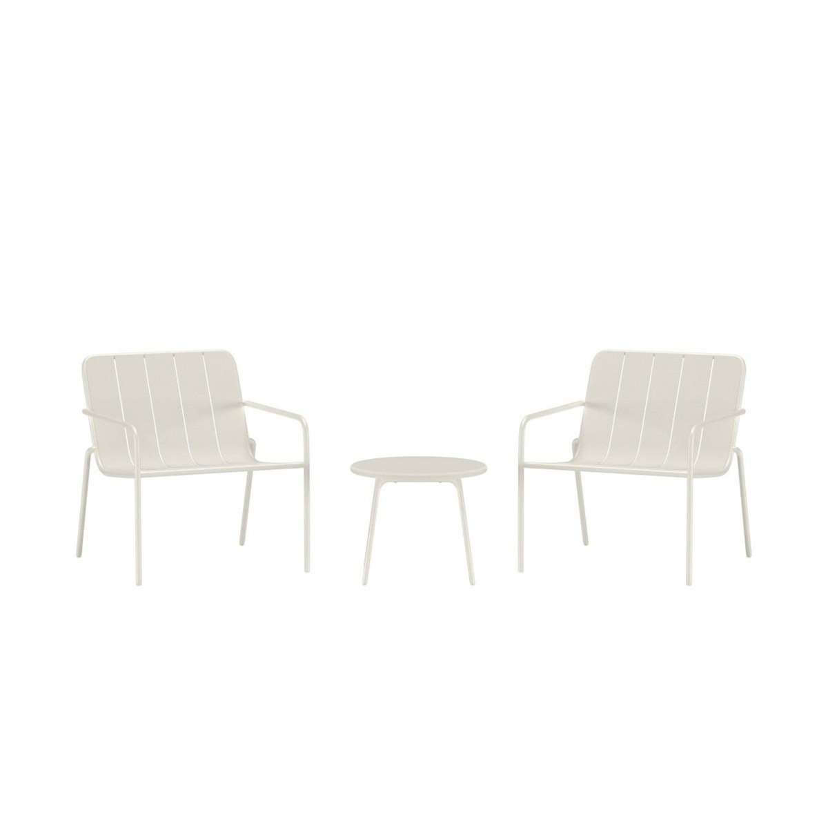 Paris Prix Salon de Jardin 3 Pièces  Minos  74cm Beige