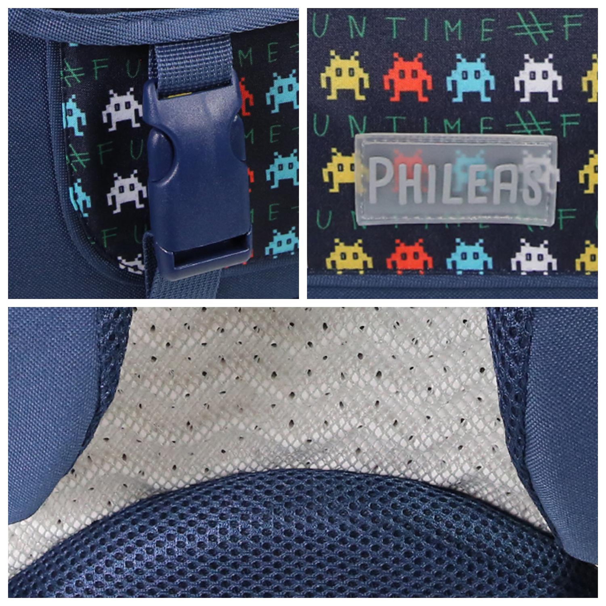 Voir la diapositive 6 : Bagtrotter Cartable Scolaire Primaire 38cm Phileas - Jeux Vidéos Bleu Marine  2 Compartiments - Bagtrotter