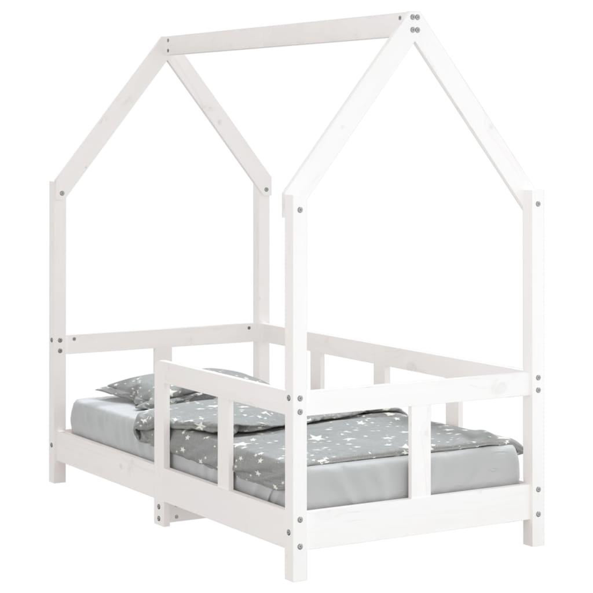 Voir la diapositive 2 : VIDAXL Cadre de lit pour enfant blanc 70x140 cm bois de pin massif