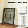 Voir la diapositive 5 : PAWHUT Parc enclos chien modulable pliable 6 panneaux H.80cm porte verrouillable acier époxy noir