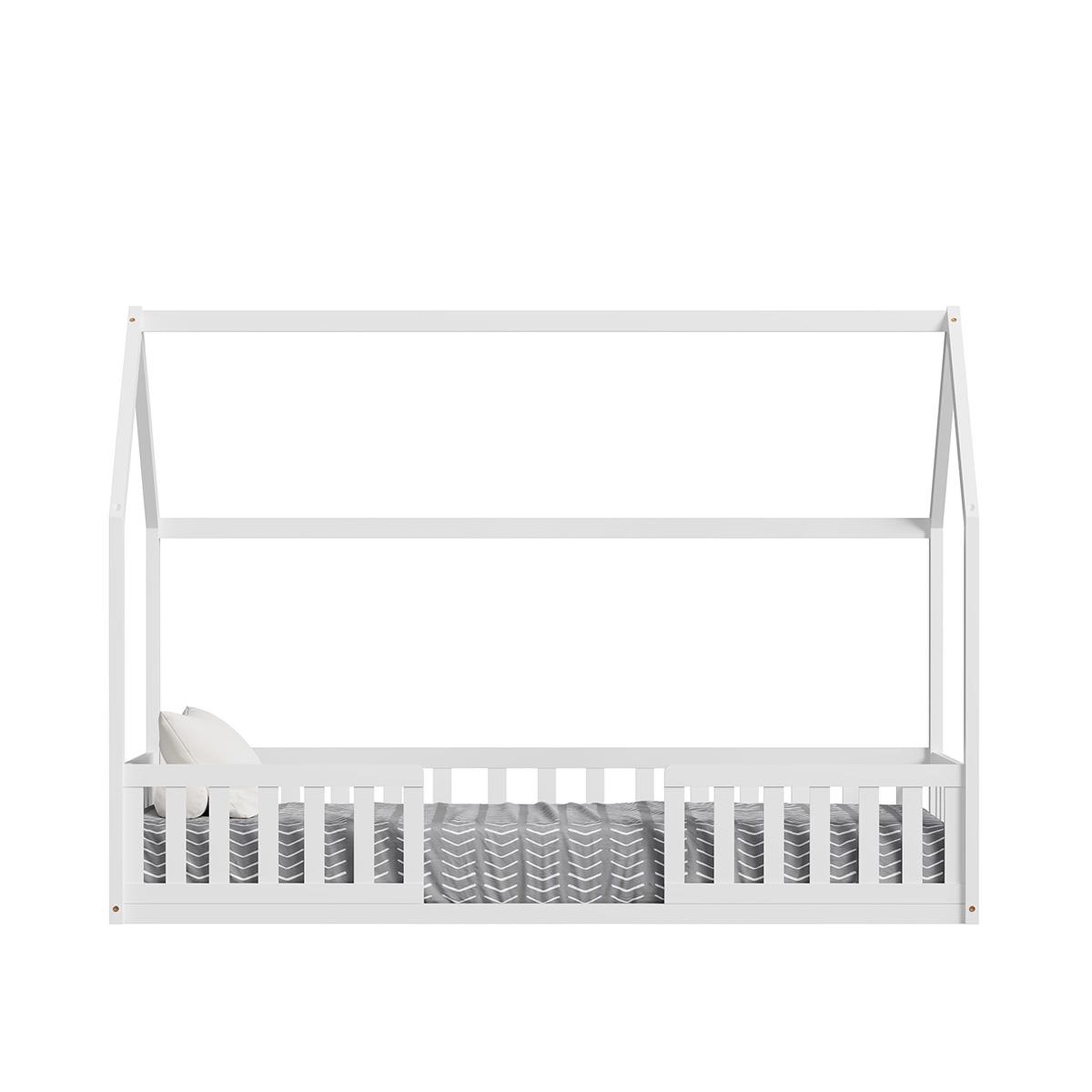 Voir la diapositive 2 : MINEA Minea | lit cabane avec barrière nid enchante 90x190 cm (matelas non inclus)