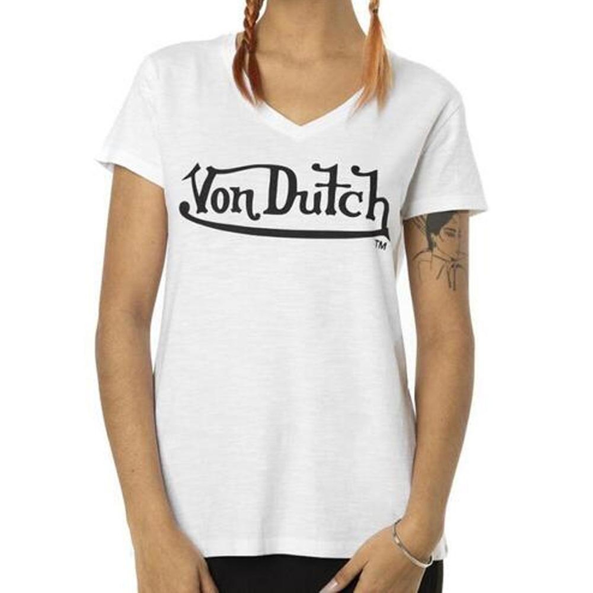 VON DUTCH T Shirt /Noir Femme Von Dutch LEC. Coloris disponibles : Blanc