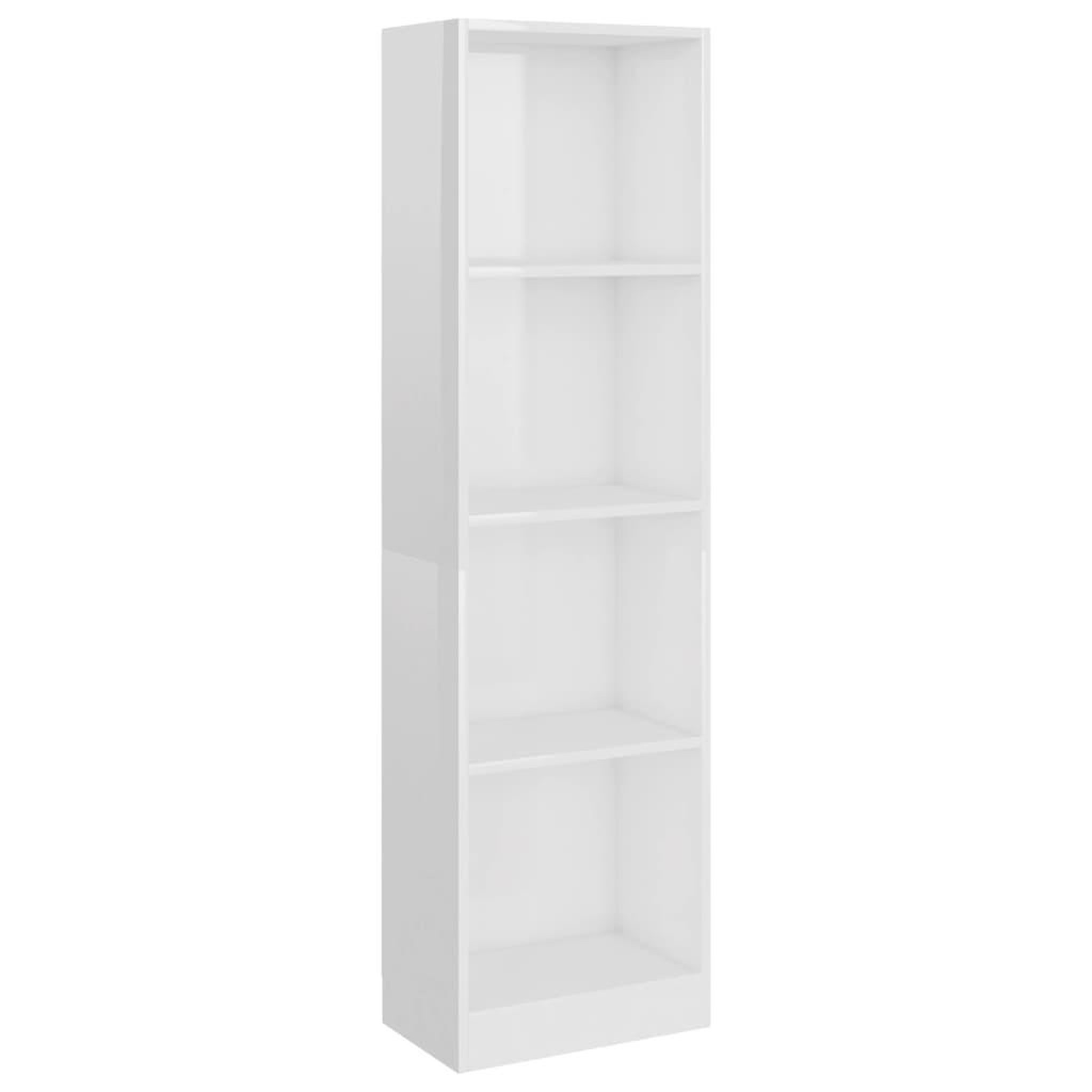 Voir la diapositive 2 : VIDAXL Bibliotheque a 4 niveaux Blanc brillant Bois d'ingenierie