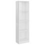 Voir la diapositive 2 : VIDAXL Bibliotheque a 4 niveaux Blanc brillant Bois d'ingenierie
