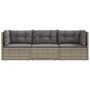 Voir la diapositive 4 : VIDAXL Salon de jardin 3 pcs avec coussins Gris Resine tressee