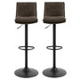 Voir la diapositive 1 : LISA DESIGN Alora - lot de 2 tabourets - ajustables et pivotants - en tissu texturé et suédine - gris anthracite