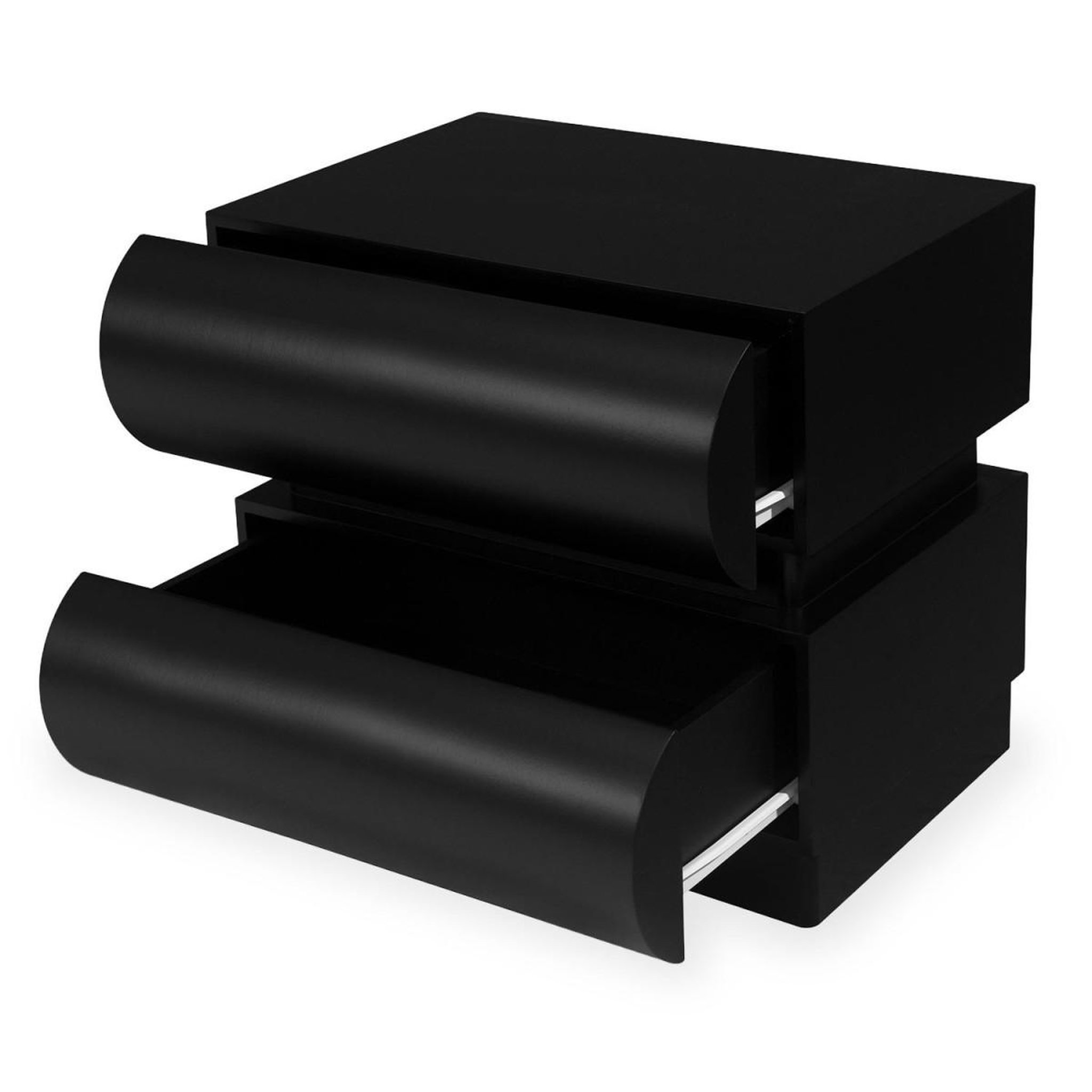 Voir la diapositive 3 : Paris Prix Table de chevet 2 tiroirs  sherazade  45cm noir