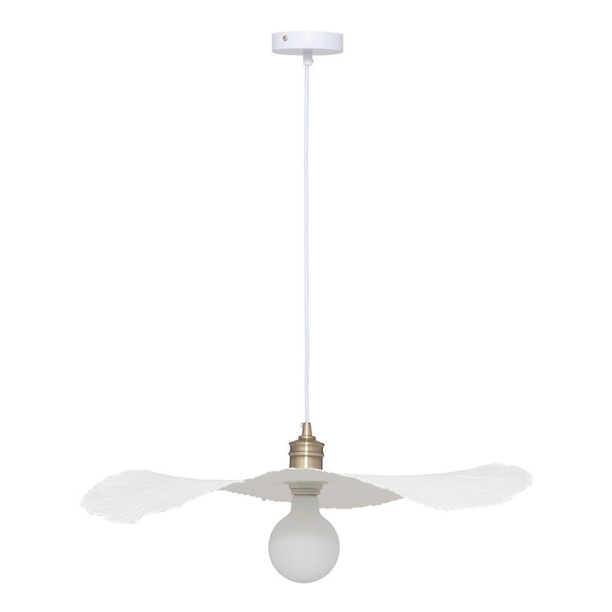 ATMOSPHERA Lampe Suspension en Papier Mâché  Tehani  57cm Blanc