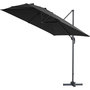 Voir la diapositive 2 : Habitat et Jardin Parasol jardin déporté Alu  Sun 3  - Carré - 3 x 3 m - Noir + housse de protection