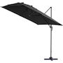 Voir la diapositive 2 : Habitat et Jardin Parasol jardin déporté Alu  Sun 3  - Carré - 3 x 3 m - Noir + housse de protection