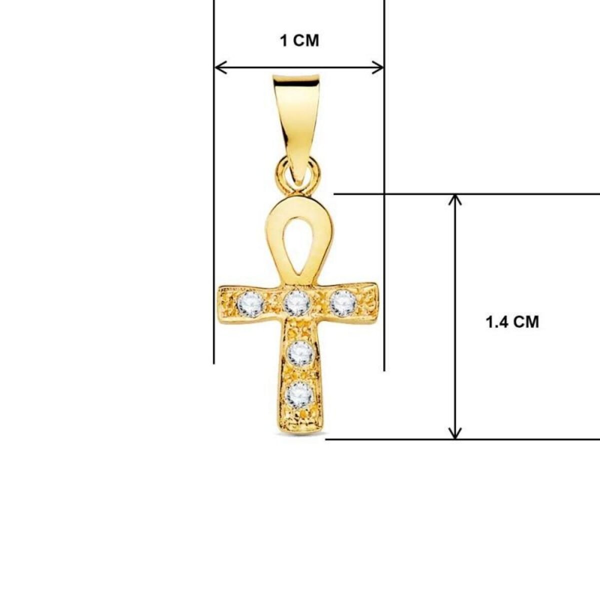 L'ATELIER D'AZUR Collier - Médaille Croix Or 18 Carats 750/000 Jaune et Zirconiums - Chaine Dorée