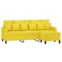 Voir la diapositive 3 : VIDAXL Canape a 3 places avec repose-pieds Jaune clair 180 cm Tissu