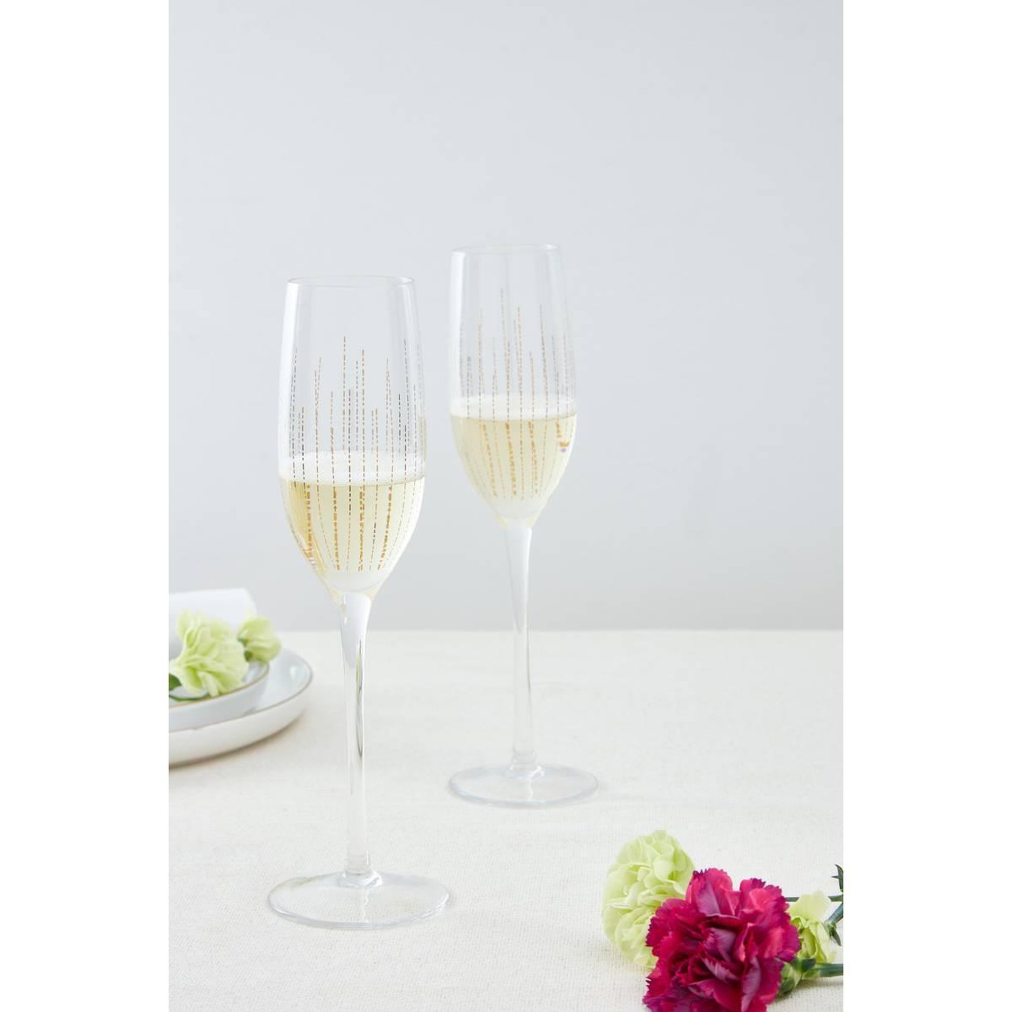 Voir la diapositive 4 : SECRET DE GOURMET Lot de 4 flûtes à champagne  lunis  21cl doré