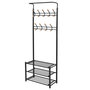 Voir la diapositive 1 : VIDAXL Porte-manteau avec rangement pour chaussures 68x32x182,5cm Noir