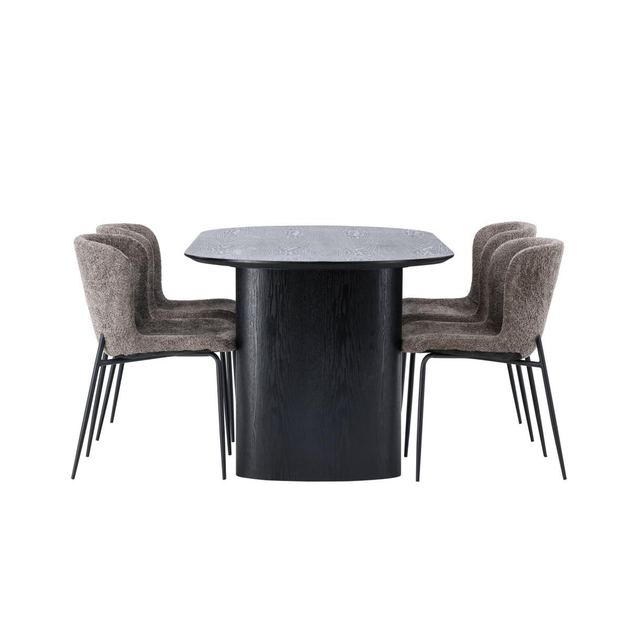 Voir la diapositive 2 : Paris Prix Ensemble table à manger & 4 chaises  isolde & modesto  180cm noir & marron