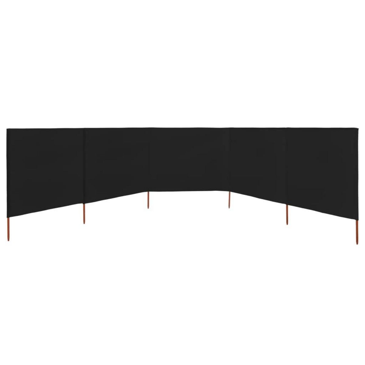 VIDAXL Paravent 5 panneaux Tissu 600 x 120 cm Noir