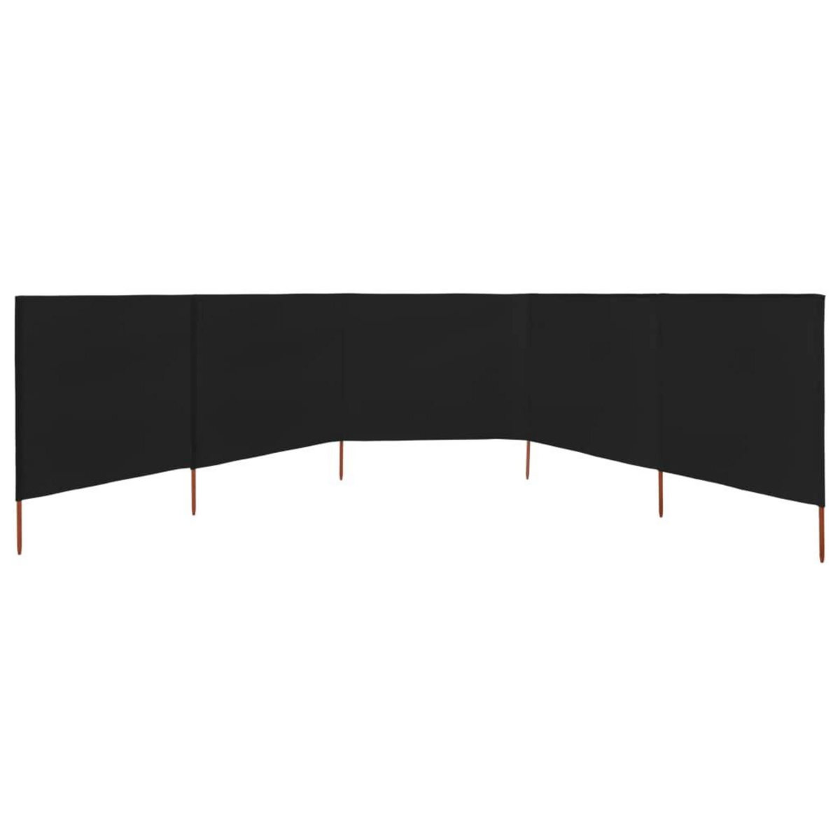 VIDAXL Paravent 5 panneaux Tissu 600 x 120 cm Noir