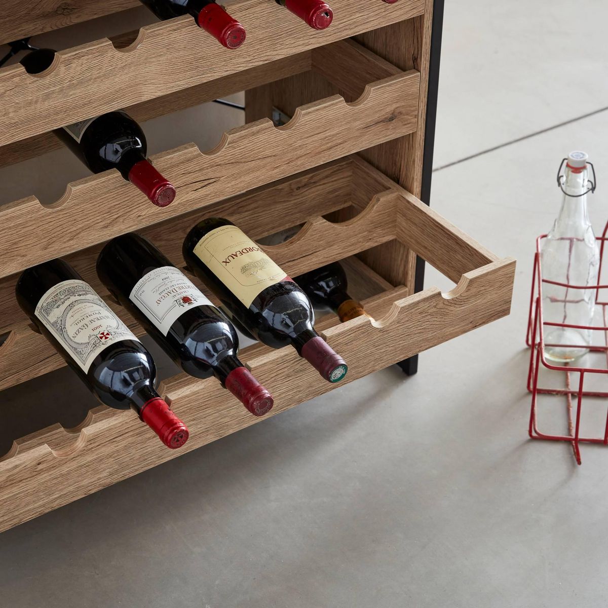 SWEEEK Etagères range bouteilles. Loft. 5 tiroirs. 5 étagères L 75 CM x l 40 CM x H 90 CM