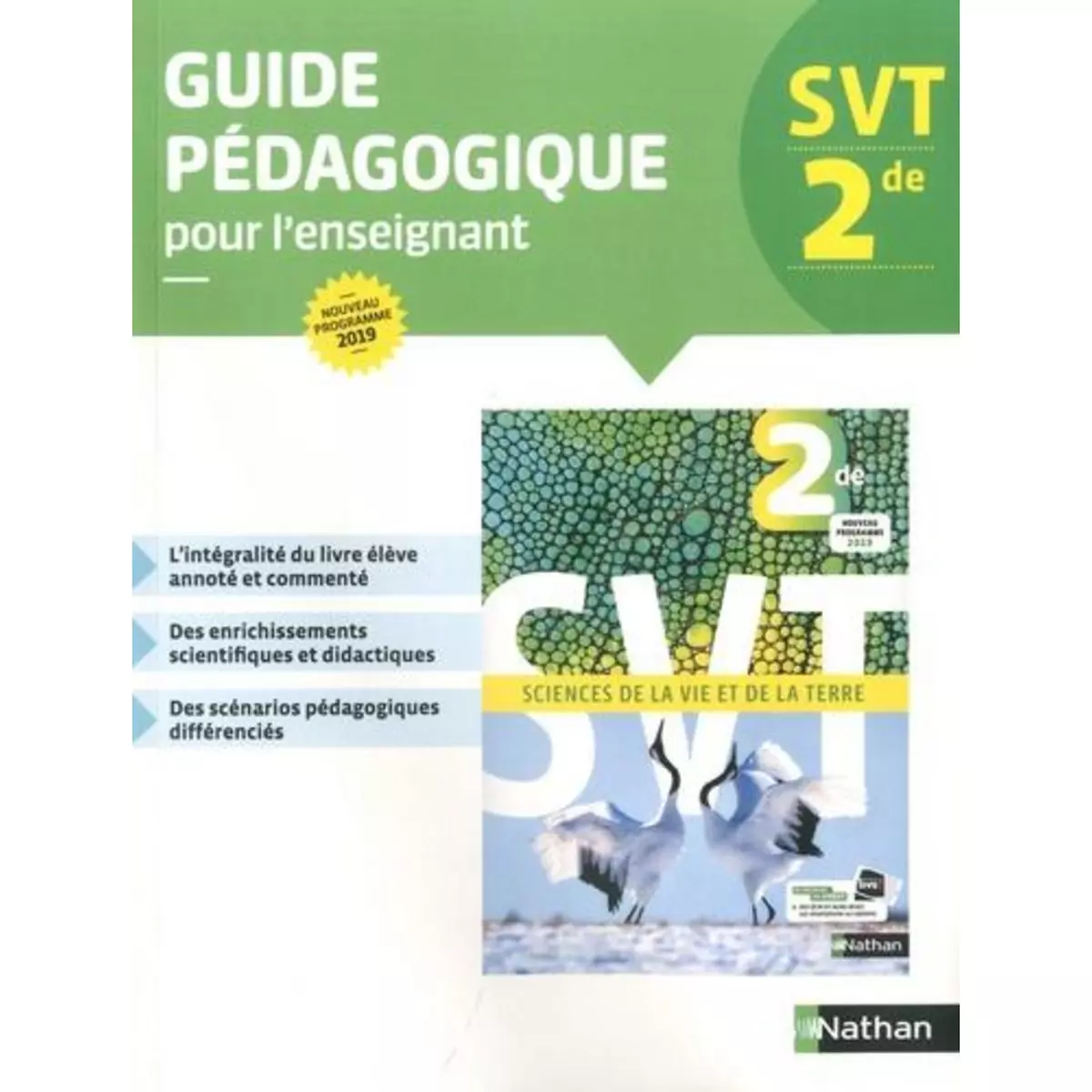  SVT 2DE. GUIDE PEDAGOGIQUE, EDITION 2019, Guillerme David