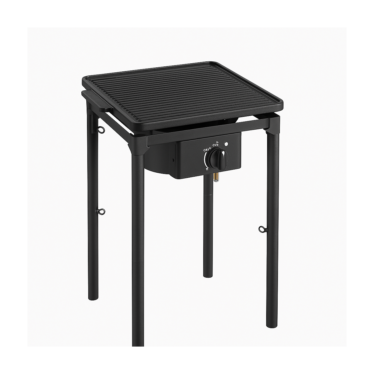 INTEC Réchaud à Gaz 1 feu Barbecue grill 4,5kW 2en1 Bruleur fonte + Plaque Grill Fonte 40×40cm 3 hauteurs modulables Piezo INTEC