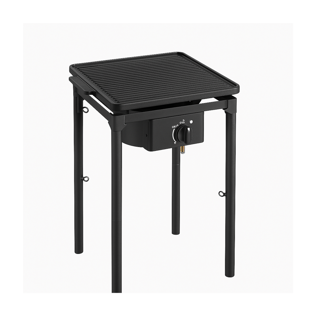 INTEC Réchaud à Gaz 1 feu Barbecue grill 4,5kW 2en1 Bruleur fonte + Plaque Grill Fonte 40×40cm 3 hauteurs modulables Piezo INTEC