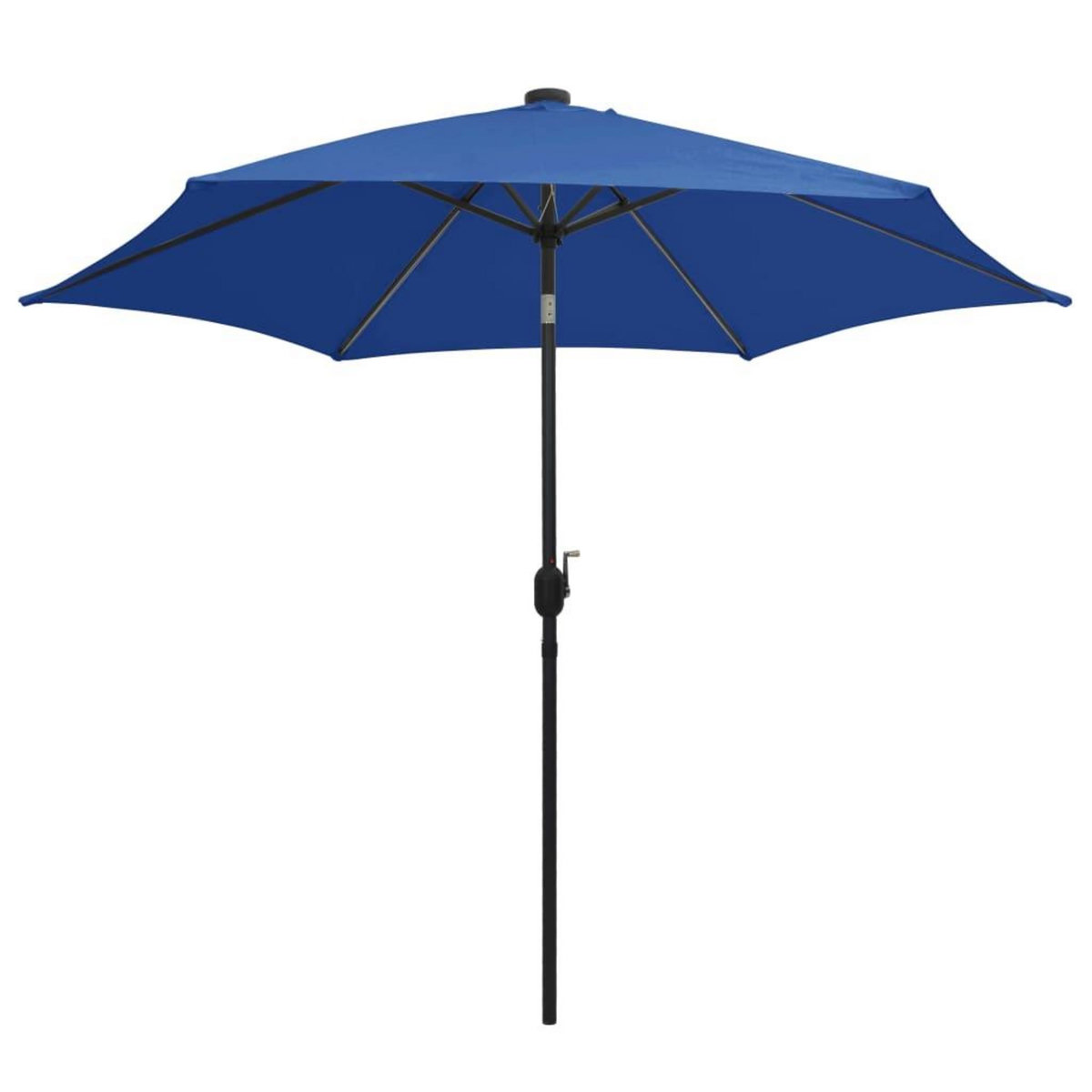 VIDAXL Parasol de jardin et lumieres LED mat en aluminium bleu azure