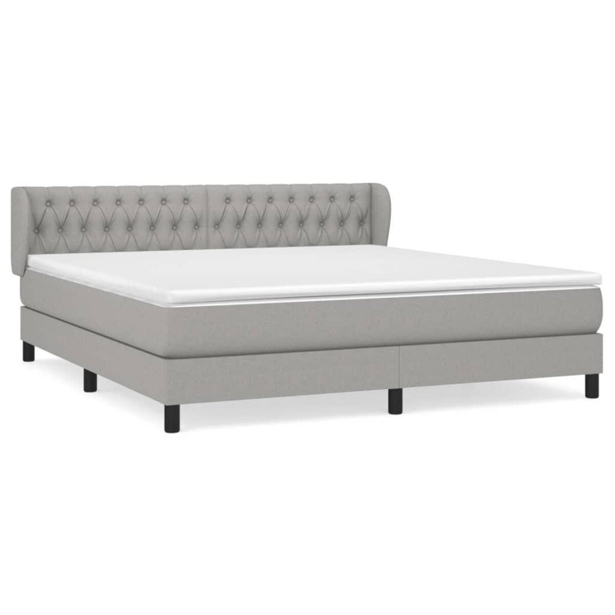 VIDAXL Sommier a lattes de lit avec matelas Gris clair 180x200cm Tissu