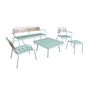 Voir la diapositive 2 : GARDENSTAR Salon bas de jardin - 4 places - Acier - Vert pâle