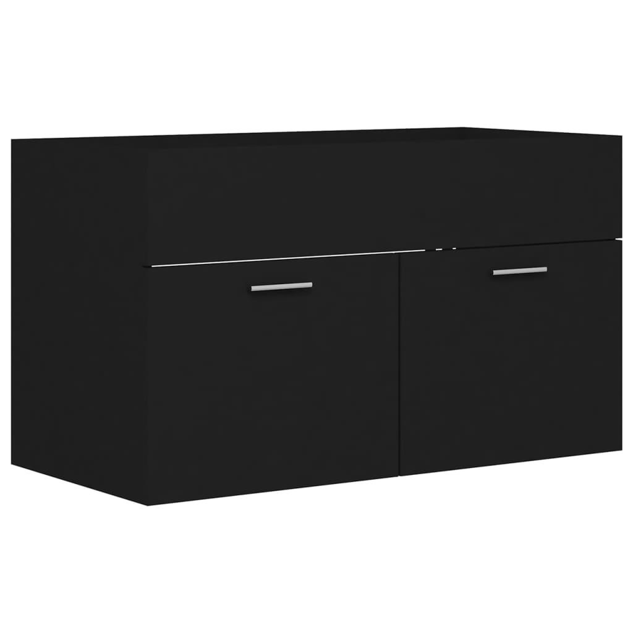 Voir la diapositive 5 : VIDAXL Armoire d'evier avec lavabo integre Noir Agglomere