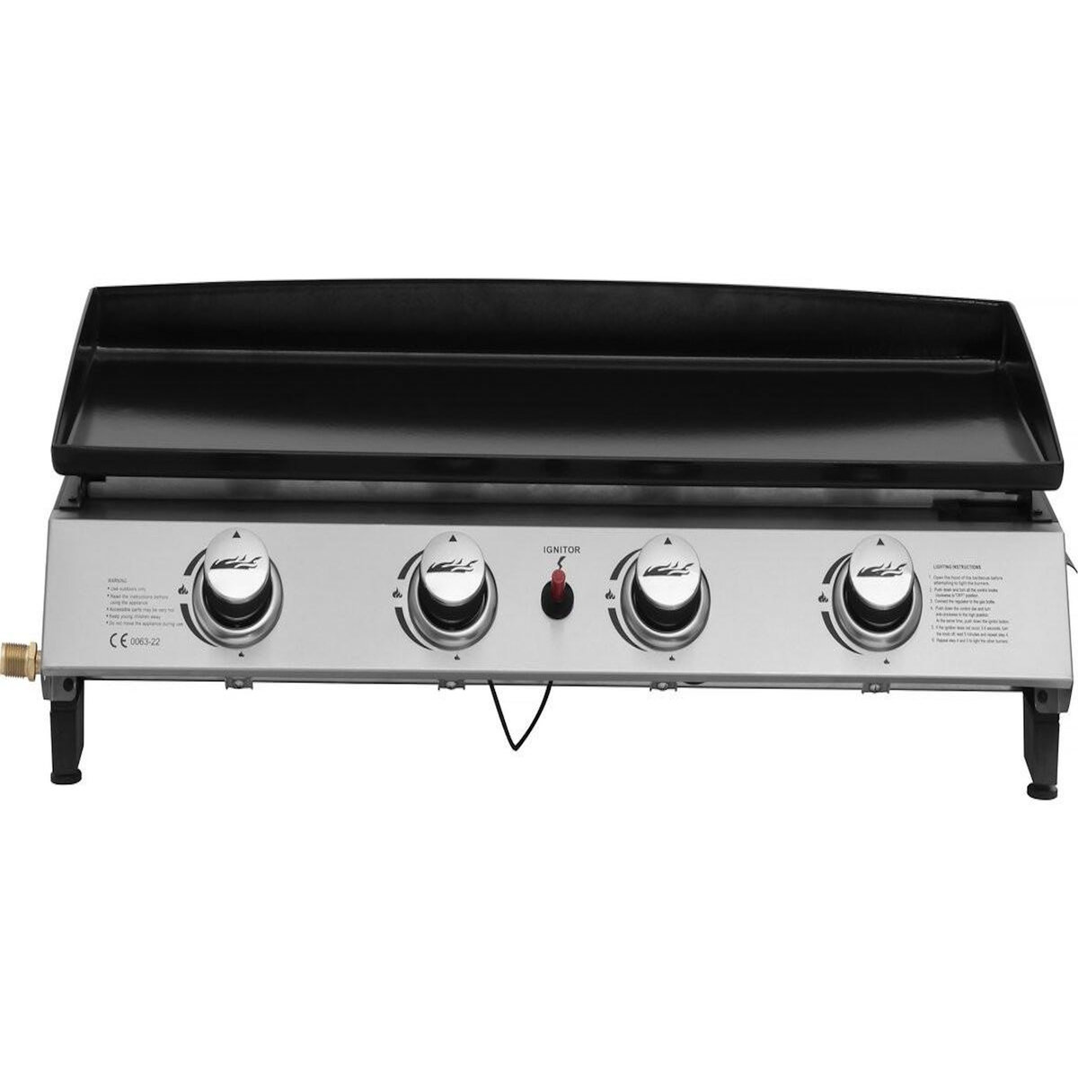 Habitat et Jardin Plancha à gaz avec 4 brûleurs en métal  Jolly  - 10 Kw - Gris