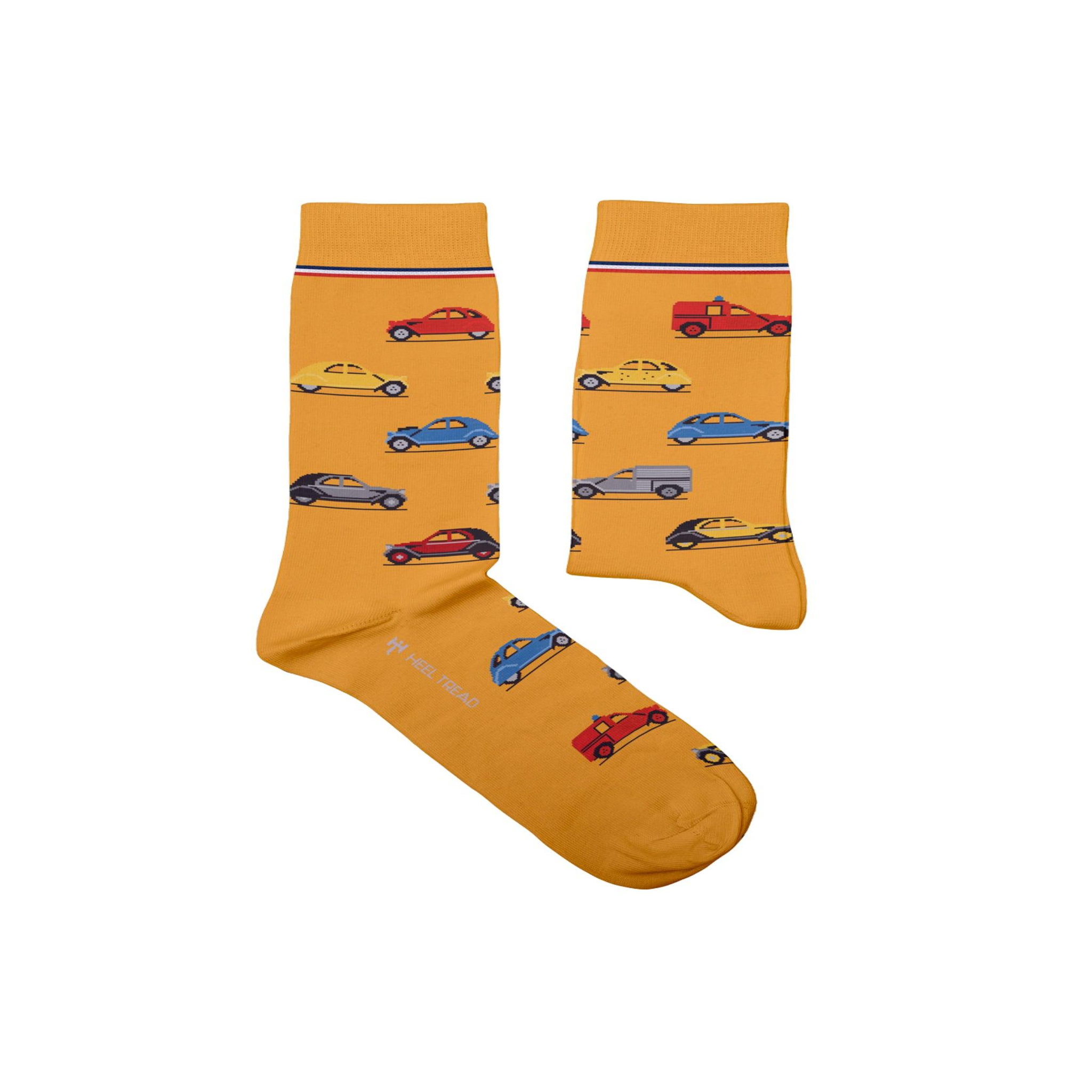 SOCK AFFAIRS Chaussettes 2cv citroën. Coloris disponibles : Jaune