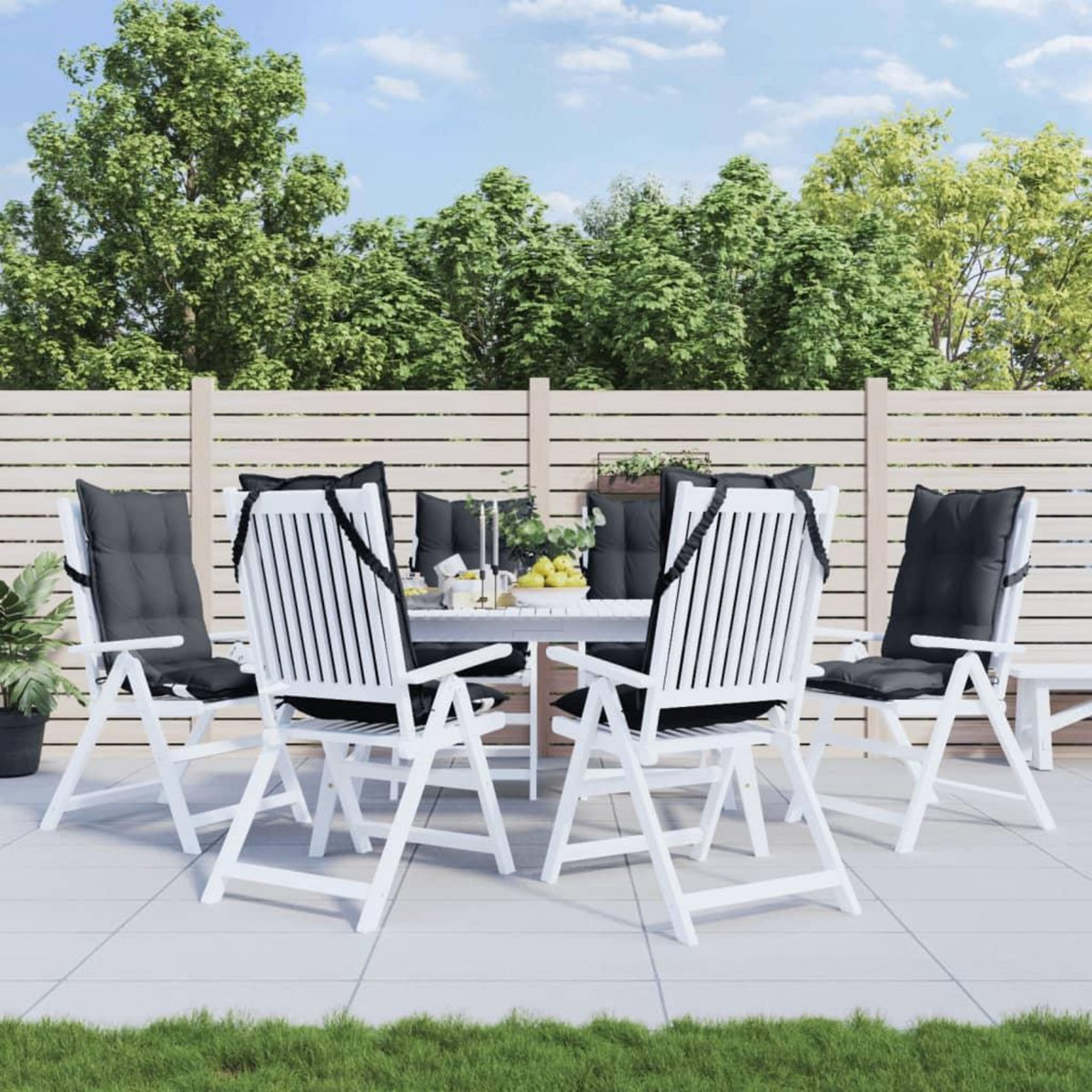 VIDAXL Coussins de chaise a dossier haut lot de 6 anthracite